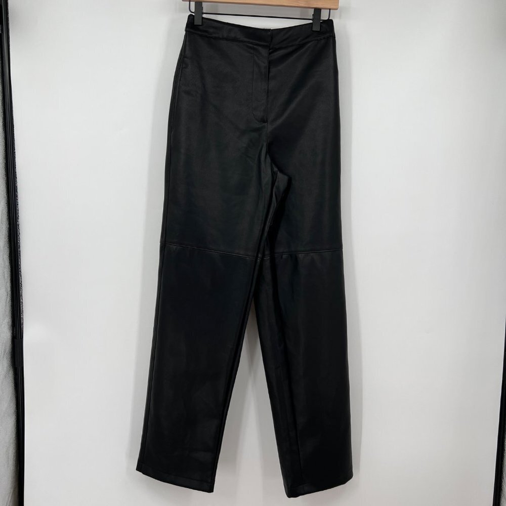 Wayf Faux Leather woman's pants Mob Wife NWT Black size small
